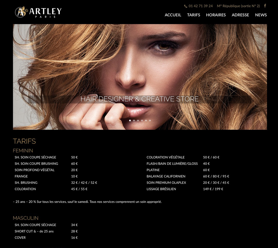 Site internet Artley.fr